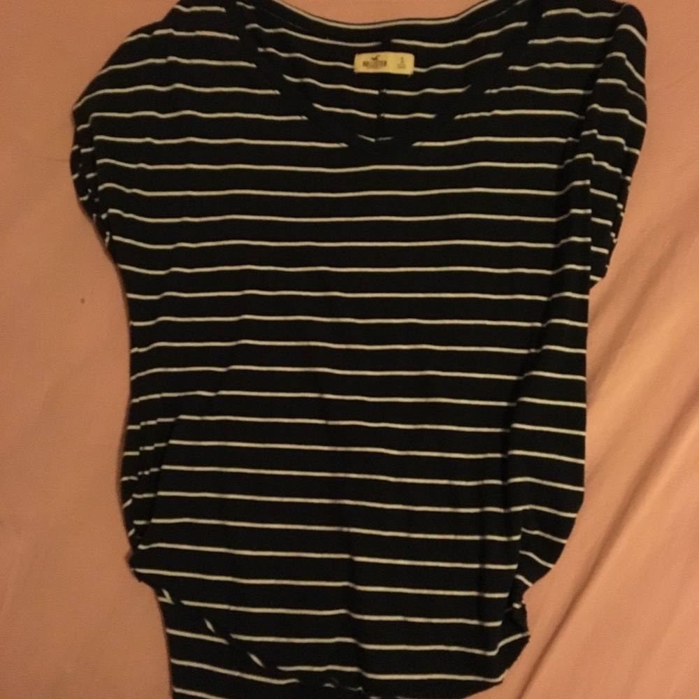 Hollister blue and white striped tee
